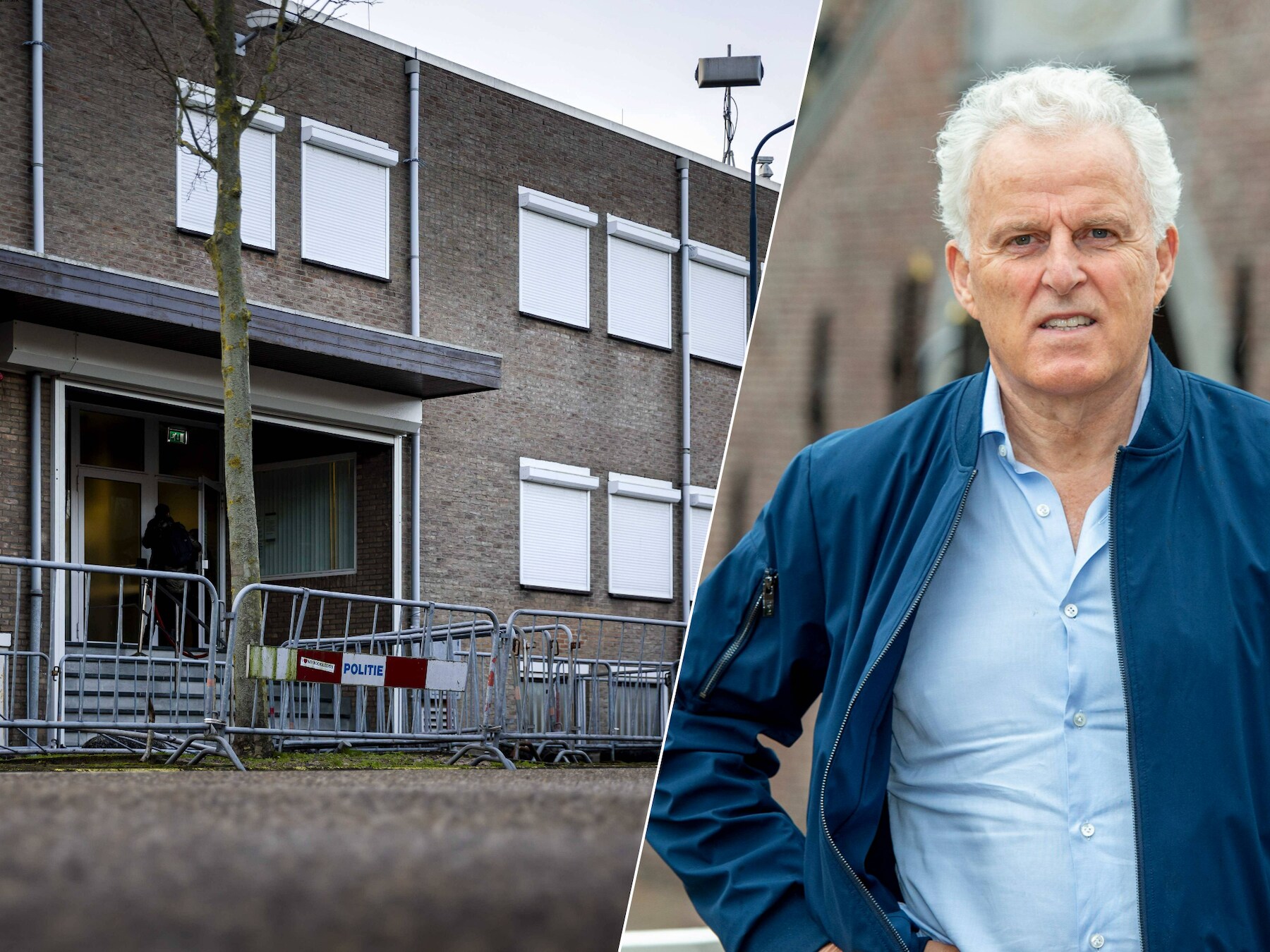 Peter R. de Vries werd bijna drie jaar geleden neergeschoten in het centrum van Amsterdam. In rechtbank De Bunker (foto links) hoorden de daders van de aanslag woensdag hun straffen.