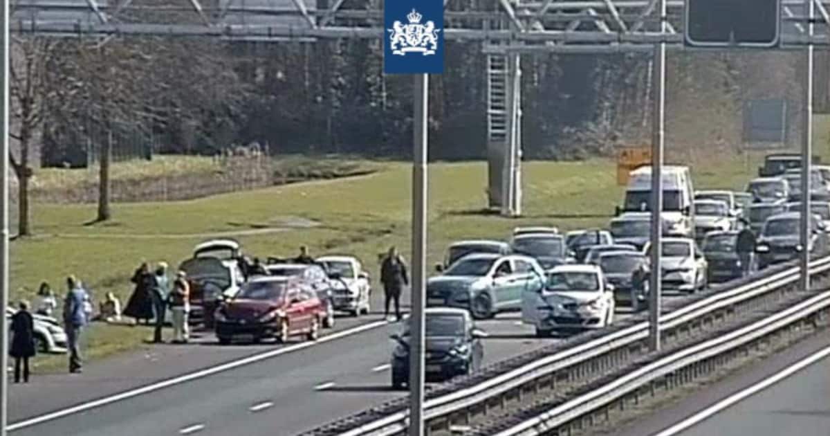 Ongeval op A1 ter hoogte van Hoevelaken zorgt voor file richting Amersfoort