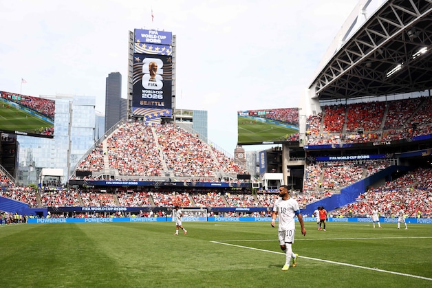 Mohamed Salah at the stadium in Seattle.