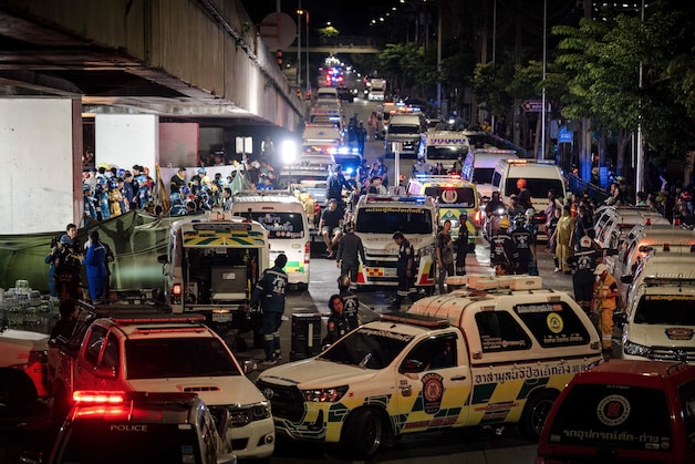 Hulpdiensten ter plaatse bij de ravage