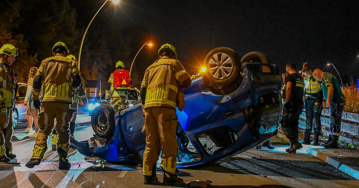 Auto slaat over de kop bij eenzijdig ongeval in Lent