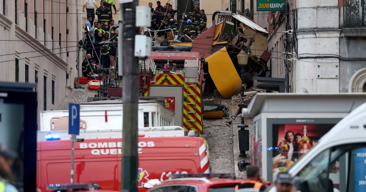Vijftien doden en 23 gewonden bij ongeluk met iconische kabeltram in Lissabon.