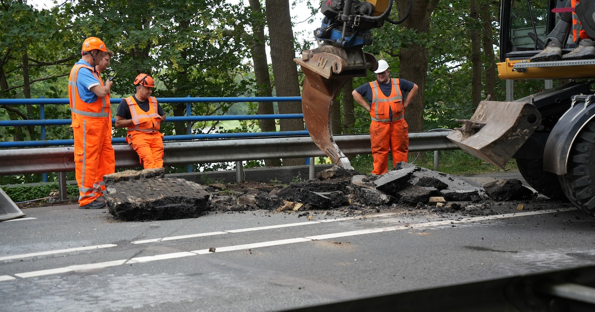 Drukke weg tussen Heino en Zwolle lange tijd dicht na vondst sinkhole op brug