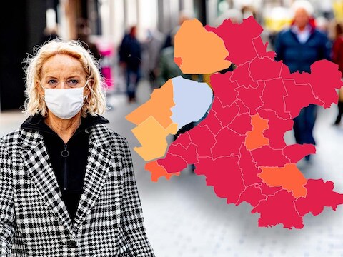 De coronakaart van zondag 14 november: rapportagestoring vertekent besmettingscijfers in Flevoland en flinke piek op de Veluwe.