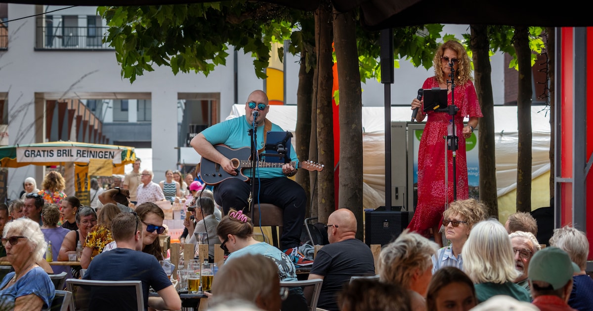 Livemuziek op terras tijdens de Meerpaaldagen in Dronten